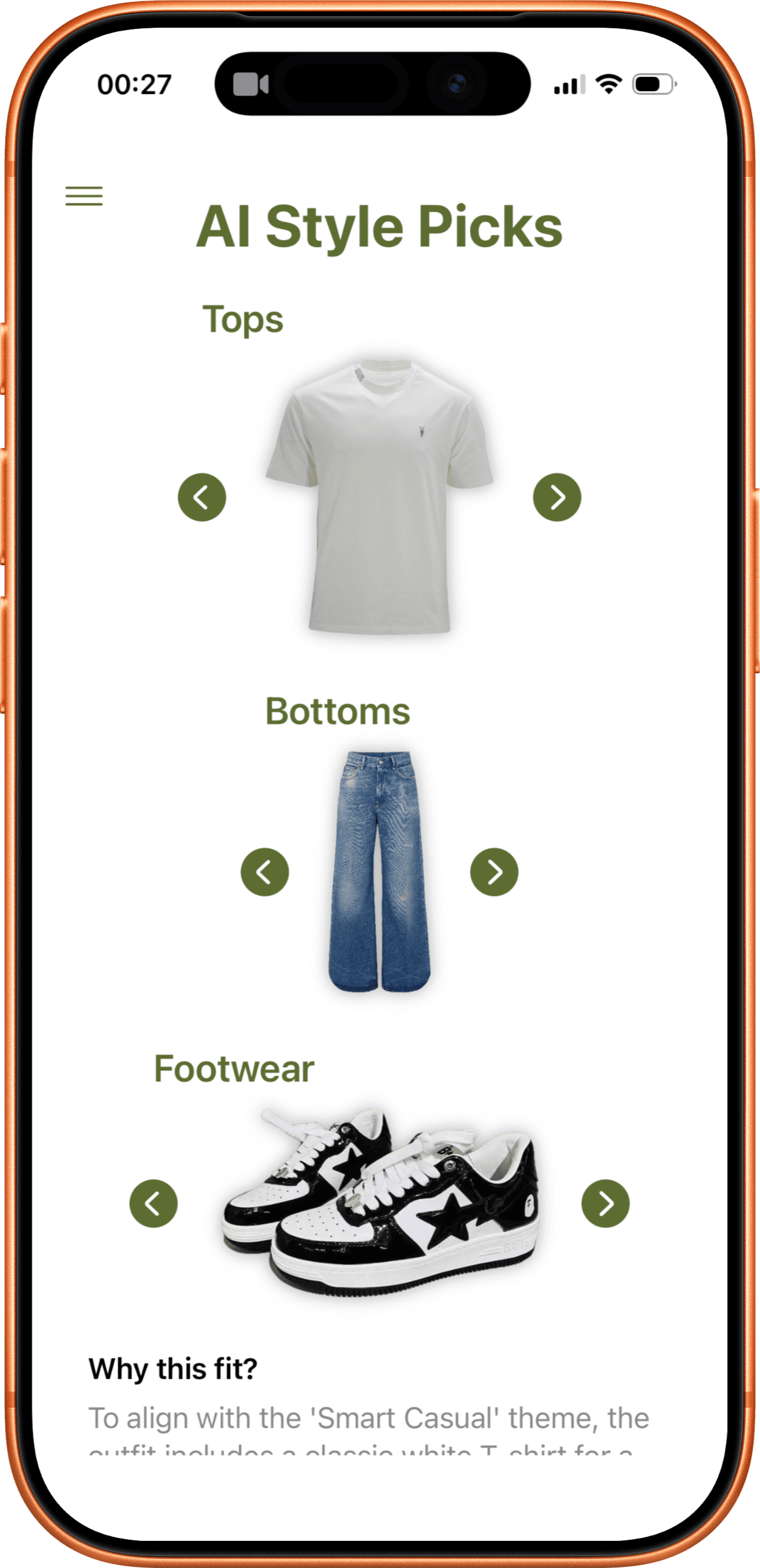 StyleAI outfit recommendations